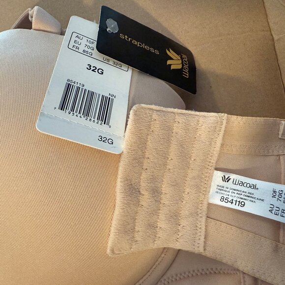 Wacoal Red Carpet Strapless Convertible Bra - Sand - 32G - Picture 3 of 4